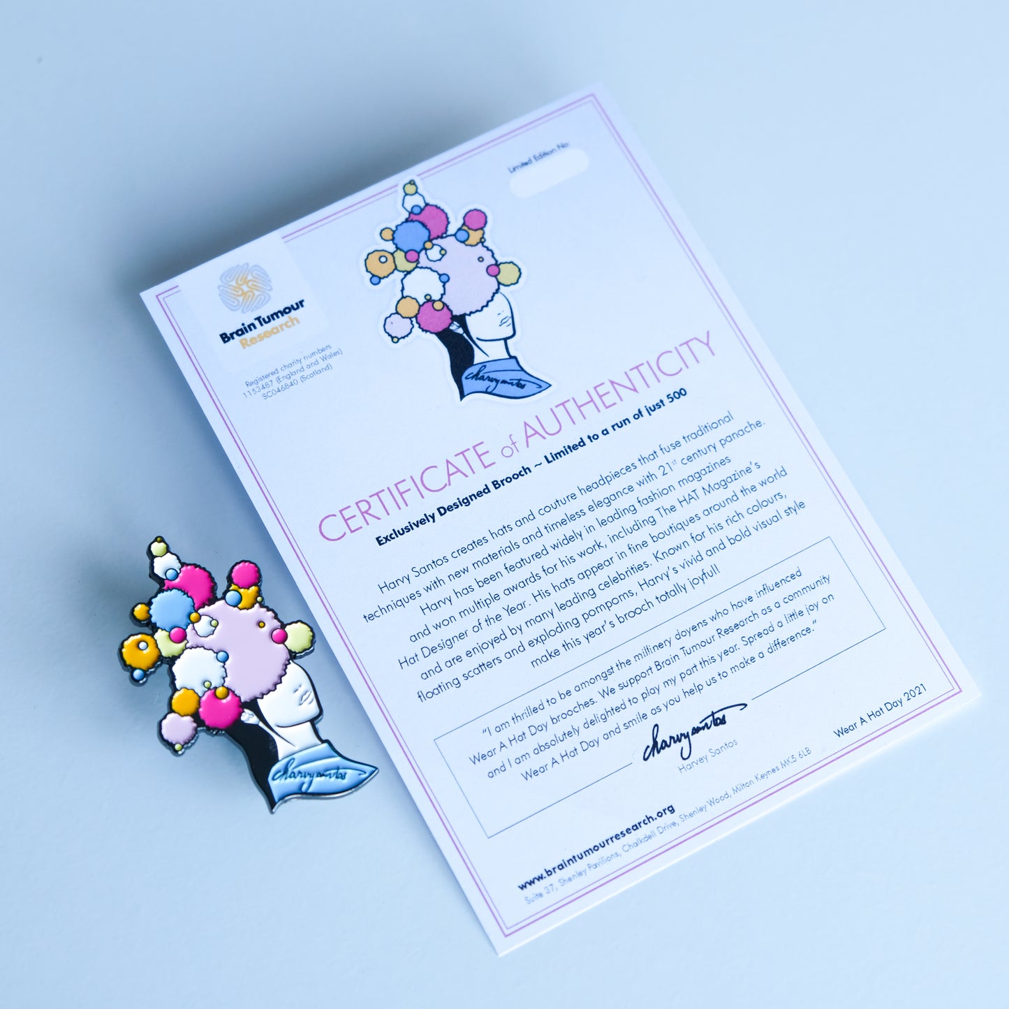 Signature Brooch | Harvy Santos | Wear A Hat Day