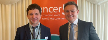 Brain Tumour Research Policy and Public Affairs Manager Thomas Brayford with former Health Minister Will Quince at the launch of Cancer52's manifesto