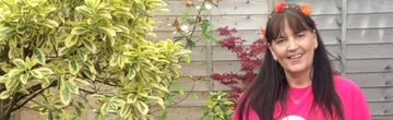 Brain Tumour Research supporter and patient Denise Wingfield in her garden
