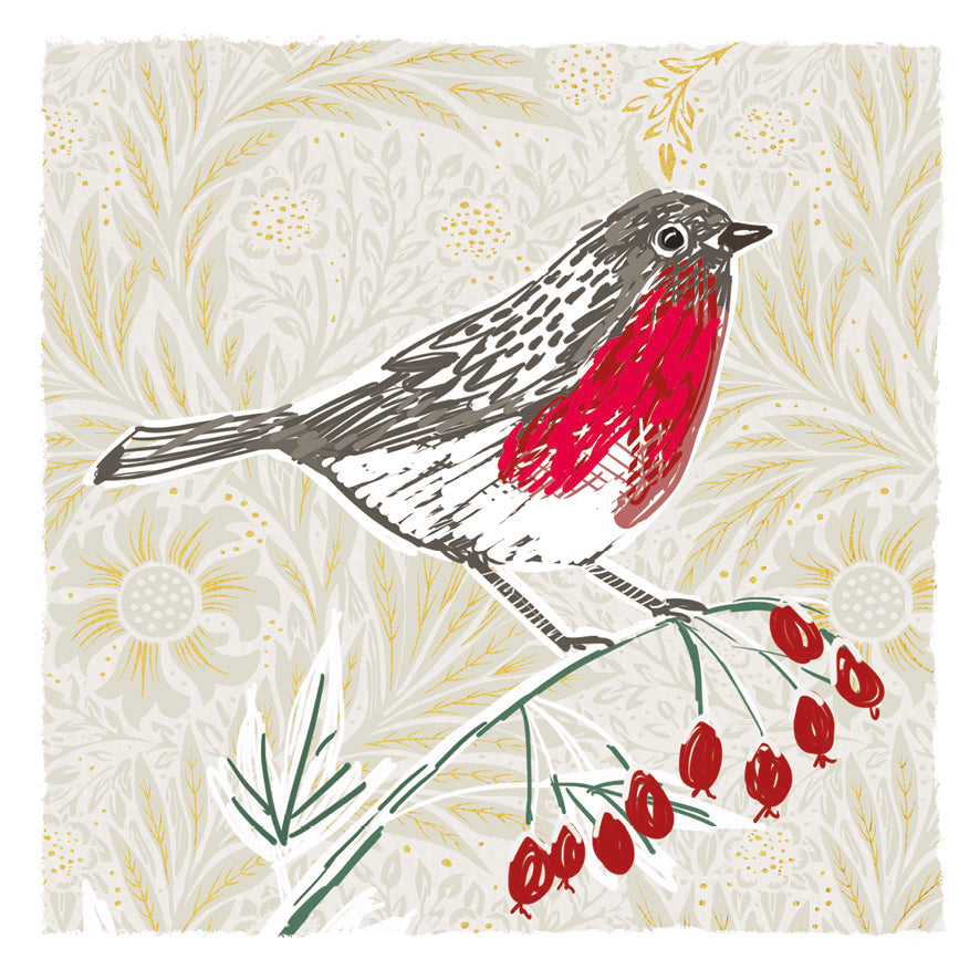 Golden Leaves - Pack of 10 Christmas Cards