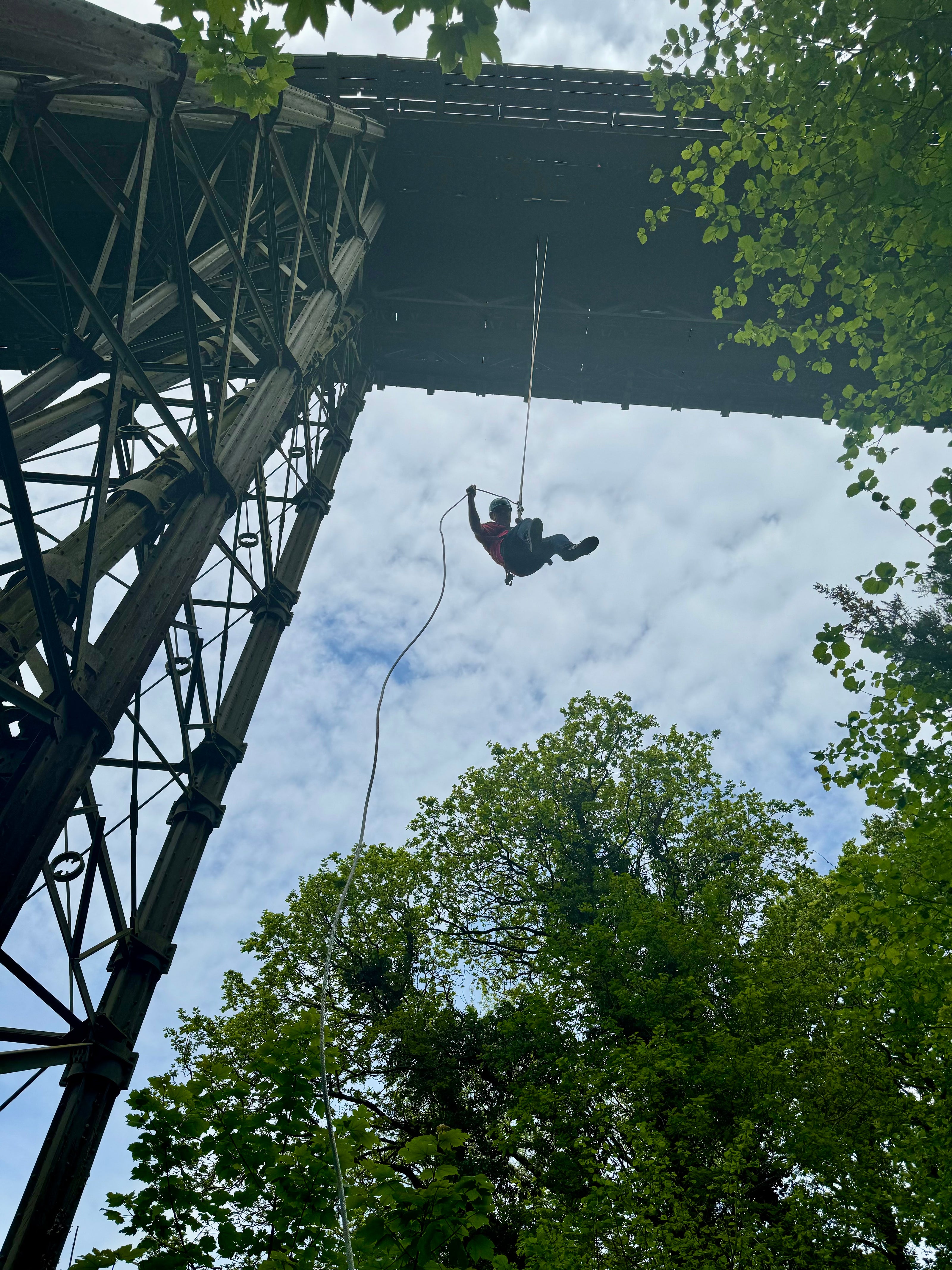 Abseil from Millers Dale Bridge