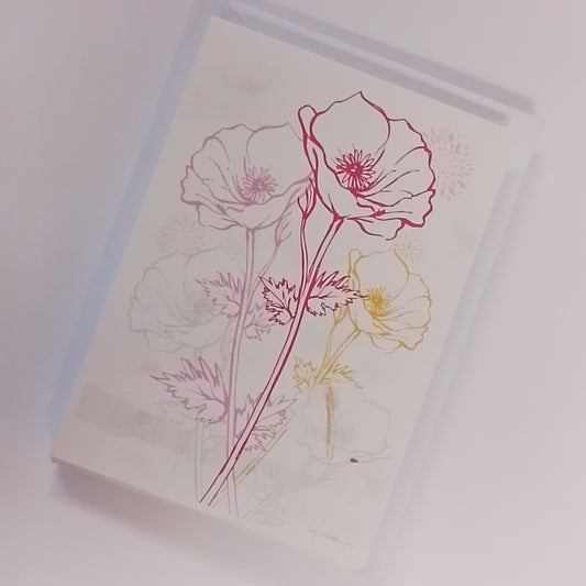 Floral Notelets - Poppy