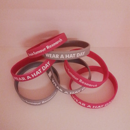 Wear A Hat Day Wristband - mixed box of 24 - 12 pink & 12 grey
