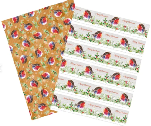 Fluffy Robins Gift Wrap and Tags 2021 design