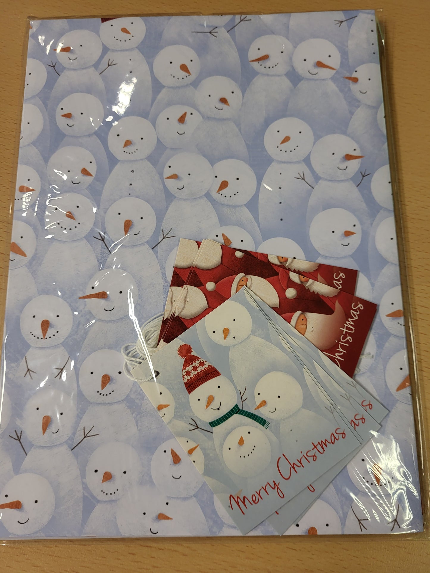 Santa and Snowman Gift Wrap and Tags