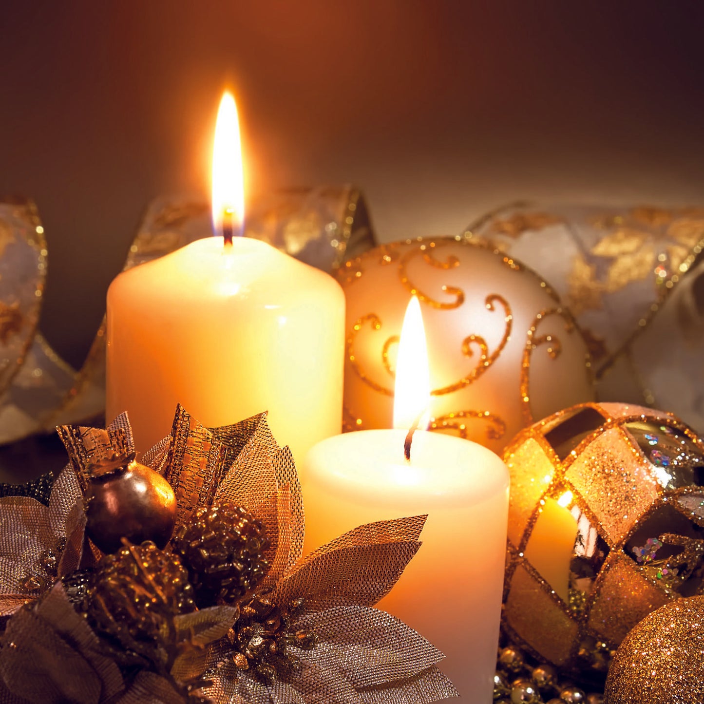 Gold Candles Christmas Cards | Brain Tumour Research
